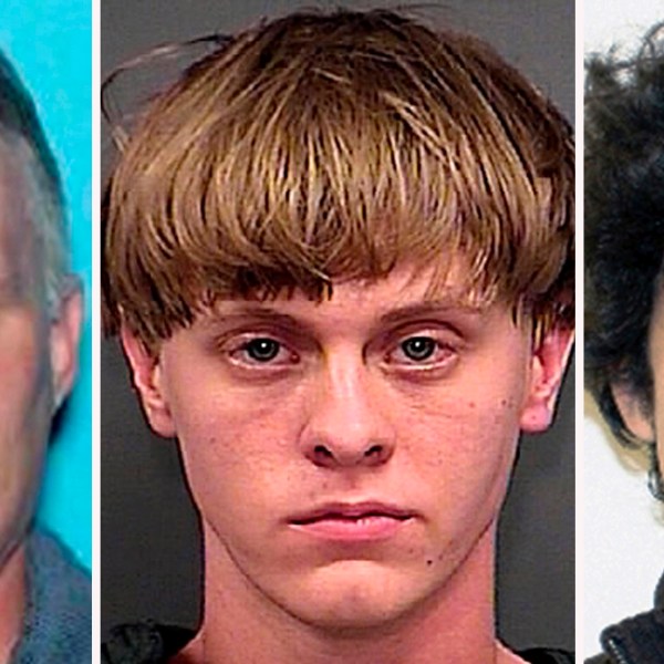 This combination photo shows federal death row inmates Robert Bowers, from left, the gunman who massacred 11 worshippers at a Pittsburgh synagogue in 2018, Dylann Roof, who commited racist slayings of nine members of a Black South Carolina congregation, and Dzhokhar Tsarnaev, convicted for carrying out the April 15, 2013, Boston Marathon bombing attack. President Joe Biden commuted the sentences of 37 of the 40 people on federal death row, converting their punishments to life imprisonment, but left Bowers, Roof and Tsarnaev still facing execution. (Pennsylvania Department of Transportation, from left, Charleston County Sheriff's Office, FBI via AP)