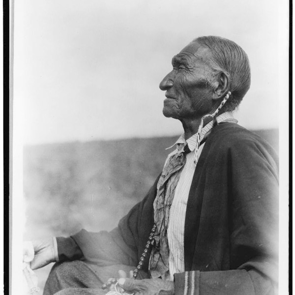 This photo provided by the Library of Congress shows a Cheyenne Peyote leader in 1927. (Edward S. Curtis Collection/Library of Congress via AP)