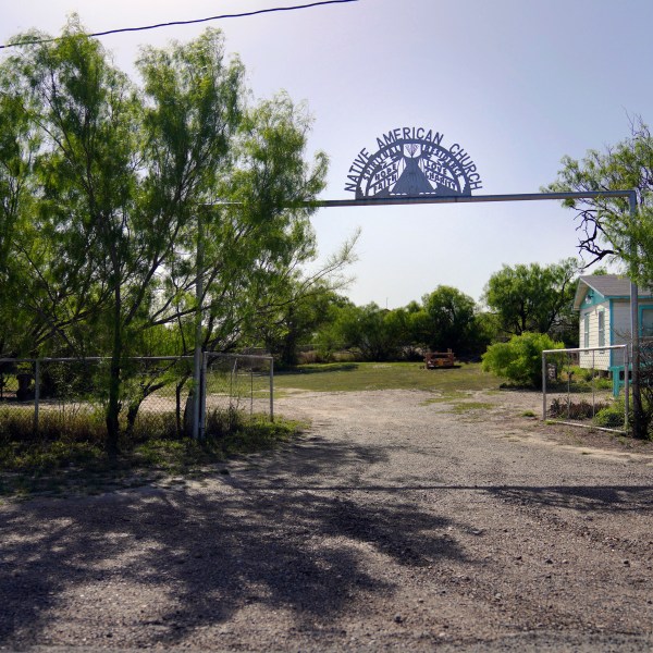 The property of the late Amada Cardenas, who was one of the first federally licensed peyote dealers, alongside her husband, to harvest and sell the sacramental plant to followers of the Native American Church, in Mirando City, Texas, Monday, March 25, 2024. (AP Photo/Jessie Wardarski)