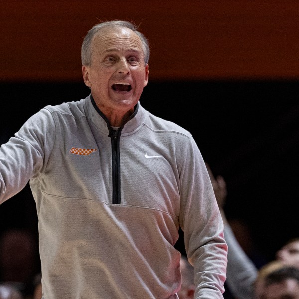 Tennessee head coach Rick Barnes reacts to a call during the first half of an NCAA college basketball game against Middle Tennessee State, Monday, Dec. 23, 2024, in Knoxville, Tenn. (AP Photo/Wade Payne)