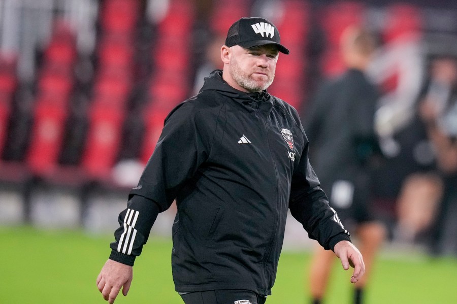 FILE - Then D.C. United head coach Wayne Rooney walks off the field after the team's MLS soccer match against Inter Miami, July 8, 2023, in Washington. (AP Photo/Alex Brandon, File)