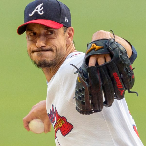 FILE - Atlanta Braves pitcher Charlie Morton throws in the first inning of a make-up baseball game against the Cincinnati Reds, Monday, Sept. 9, 2024, in Atlanta. (AP Photo/Jason Allen, File)