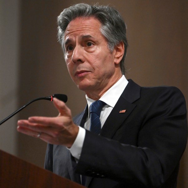 FILE - Secretary of State Antony Blinken speaks after meeting with the foreign ministers of the Arab Contact Group on Syria in Jordan's southern Red Sea coastal city of Aqaba, Dec. 14, 2024. (Andrew Caballero-Reynolds/Pool via AP, File)