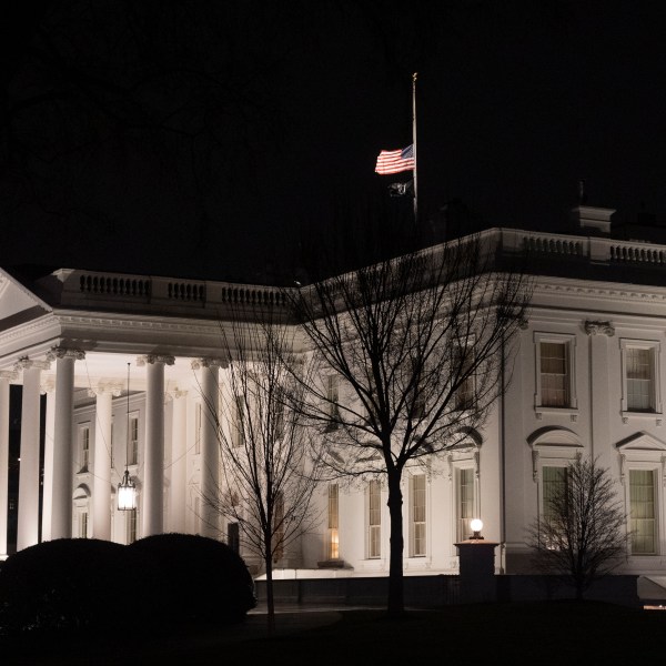 The flag flies at half-staff for the late President Jimmy Carter at the White House, Sunday, Dec. 29, 2024. Carter, who was 100 years old, died Sunday at his home in Plains, Ga. (AP Photo/Manuel Balce Ceneta)