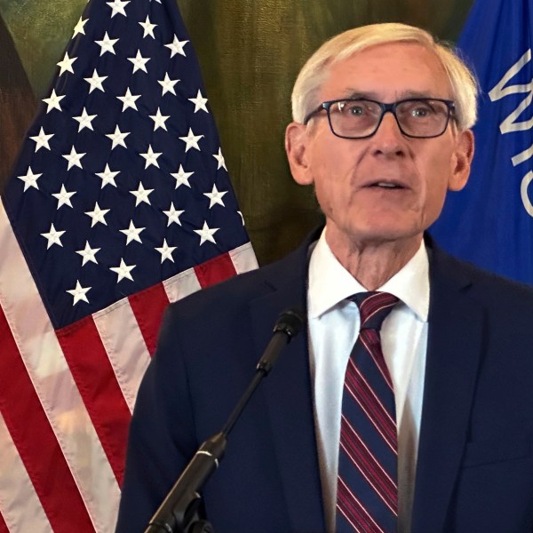 Wisconsin Gov. Tony Evers announces a plan that would allow people to repeal and enact state law without legislative involvement during a news conference in the state Capitol building in Madison on Friday, Jan. 3, 2025 (AP Photo/Todd Richmond)