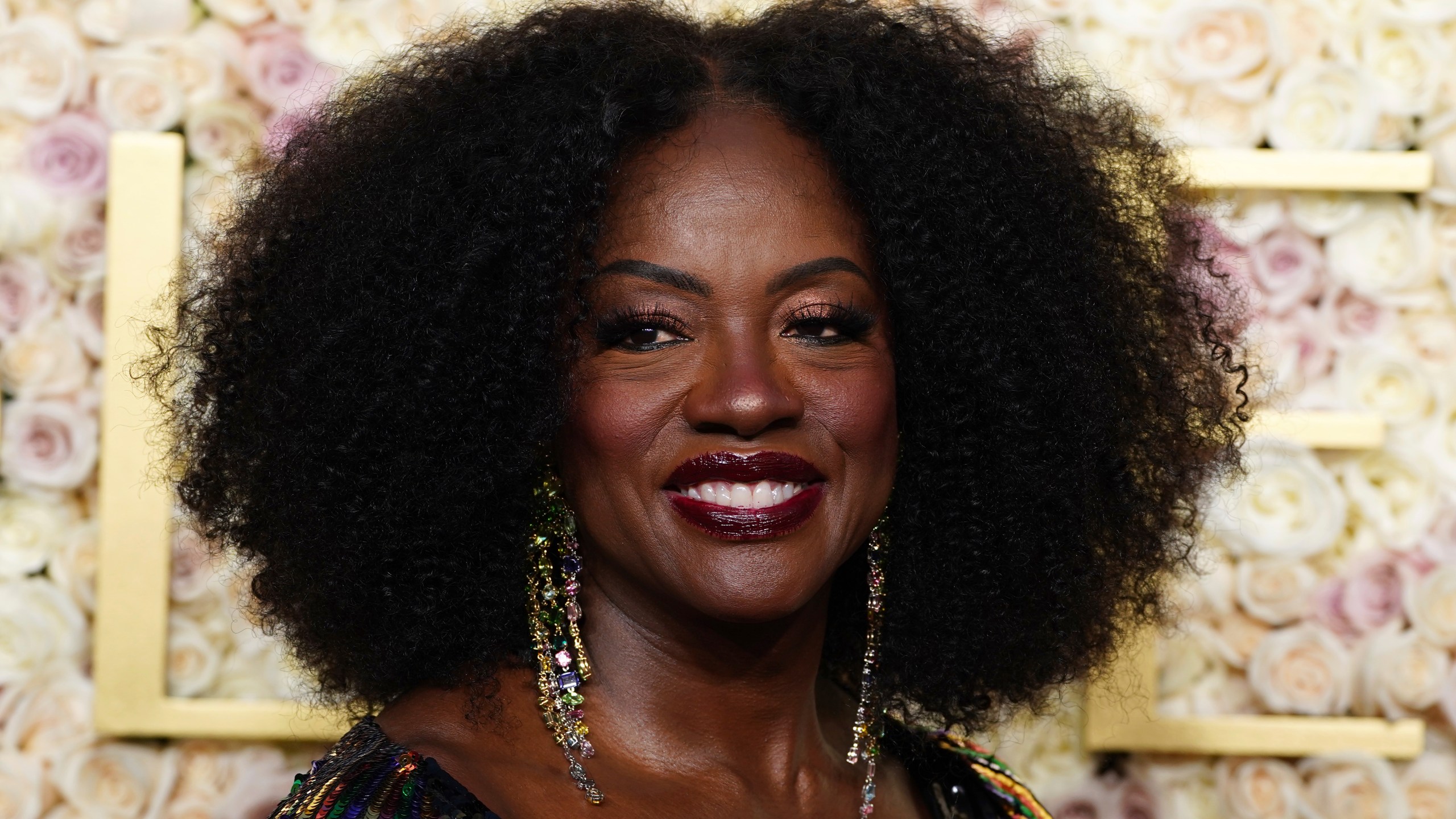 Viola Davis arrives at the 82nd Golden Globes on Sunday, Jan. 5, 2025, at the Beverly Hilton in Beverly Hills, Calif. (Photo by Jordan Strauss/Invision/AP)