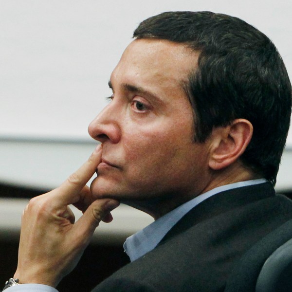 FILE - James Arthur Ray listens to prosecuting attorneys speak during his criminal trial, March 8, 2011, in Camp Verde, Ariz. (AP Photo/Ross D. Franklin, Pool, File)