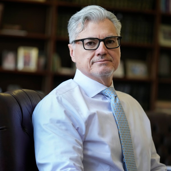 FILE - Judge Juan M. Merchan sits for a portrait in his chambers in New York, March 14, 2024. (AP Photo/Seth Wenig, File)