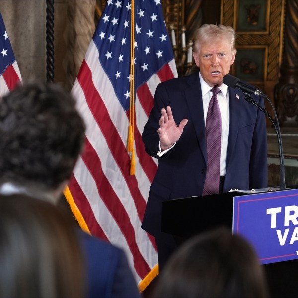 President-elect Donald Trump speaks during a news conference at Mar-a-Lago, Tuesday, Jan. 7, 2025, in Palm Beach, Fla. (AP Photo/Evan Vucci)