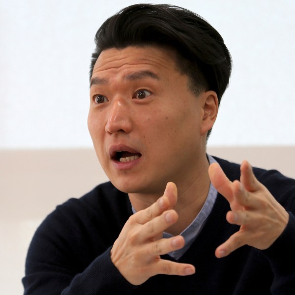 FILE - South Korean adoptee Adam Crapser speaks during an interview in Seoul, South Korea, on Jan. 2, 2019. (AP Photo/Ahn Young-joon, File)