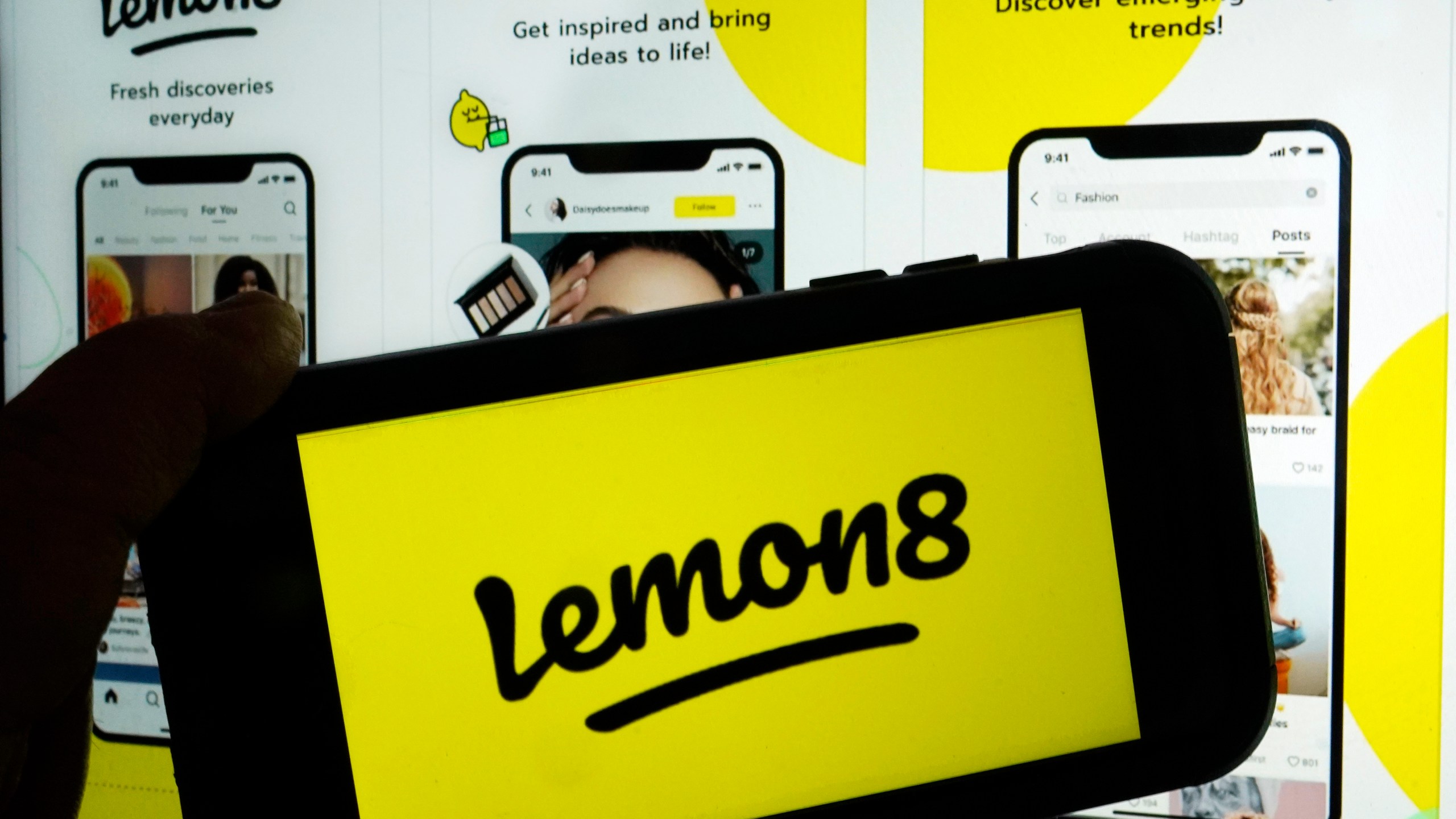 FILE - This photo shows the logo and application page for the social media site Lemon8, in New York, Wednesday, April 5, 2023. (AP Photo/Richard Drew, File)