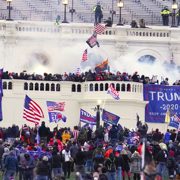 FILE - Rioters appear at the U.S. Capitol on Jan. 6, 2021, in Washington. (AP Photo/John Minchillo, File)