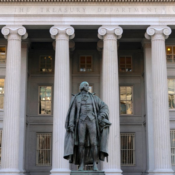 FILE - The U.S. Department of the Treasury building is seen in Washington, Nov. 18, 2024. The U.S. Treasury Department announced that it is expanding sanctions against the Russian energy sector for it’s nearly three-year old war in Ukraine. (AP Photo/Jose Luis Magana, File)