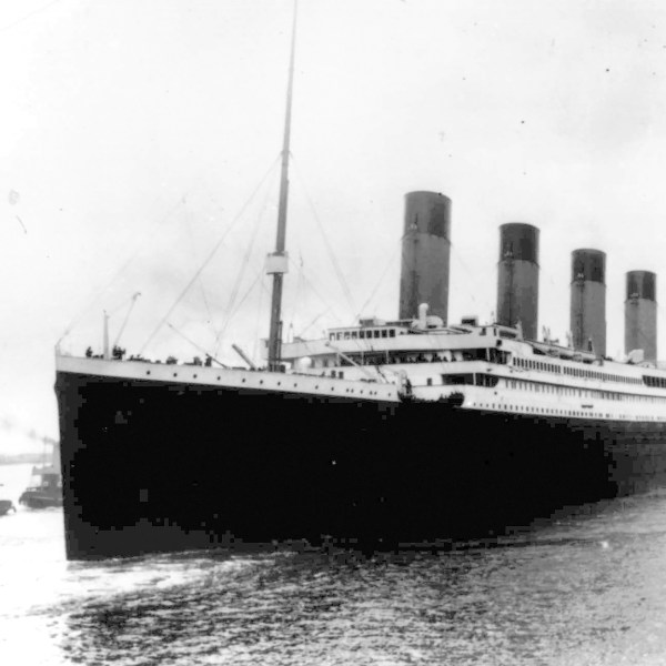 FILE - The Titanic leaves Southampton, England, April 10, 1912, on her maiden voyage. (AP Photo, File)