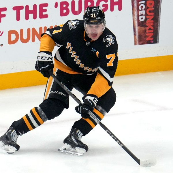 Pittsburgh Penguins' Evgeni Malkin skates during the first period of an NHL hockey game against the Seattle Kraken in Pittsburgh, Tuesday, Jan. 14, 2025. (AP Photo/Gene J. Puskar)