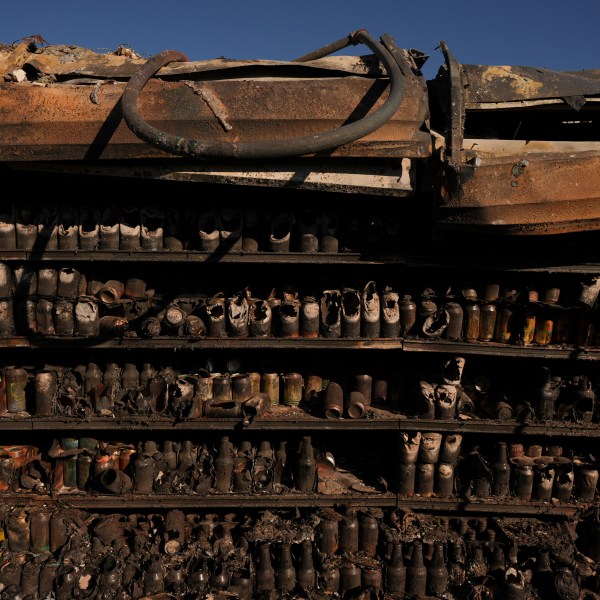 Gelson's Market destroyed by the Palisades Fire is seen in Malibu, Calif., Wednesday, Jan. 15, 2025. (AP Photo/Jae C. Hong)