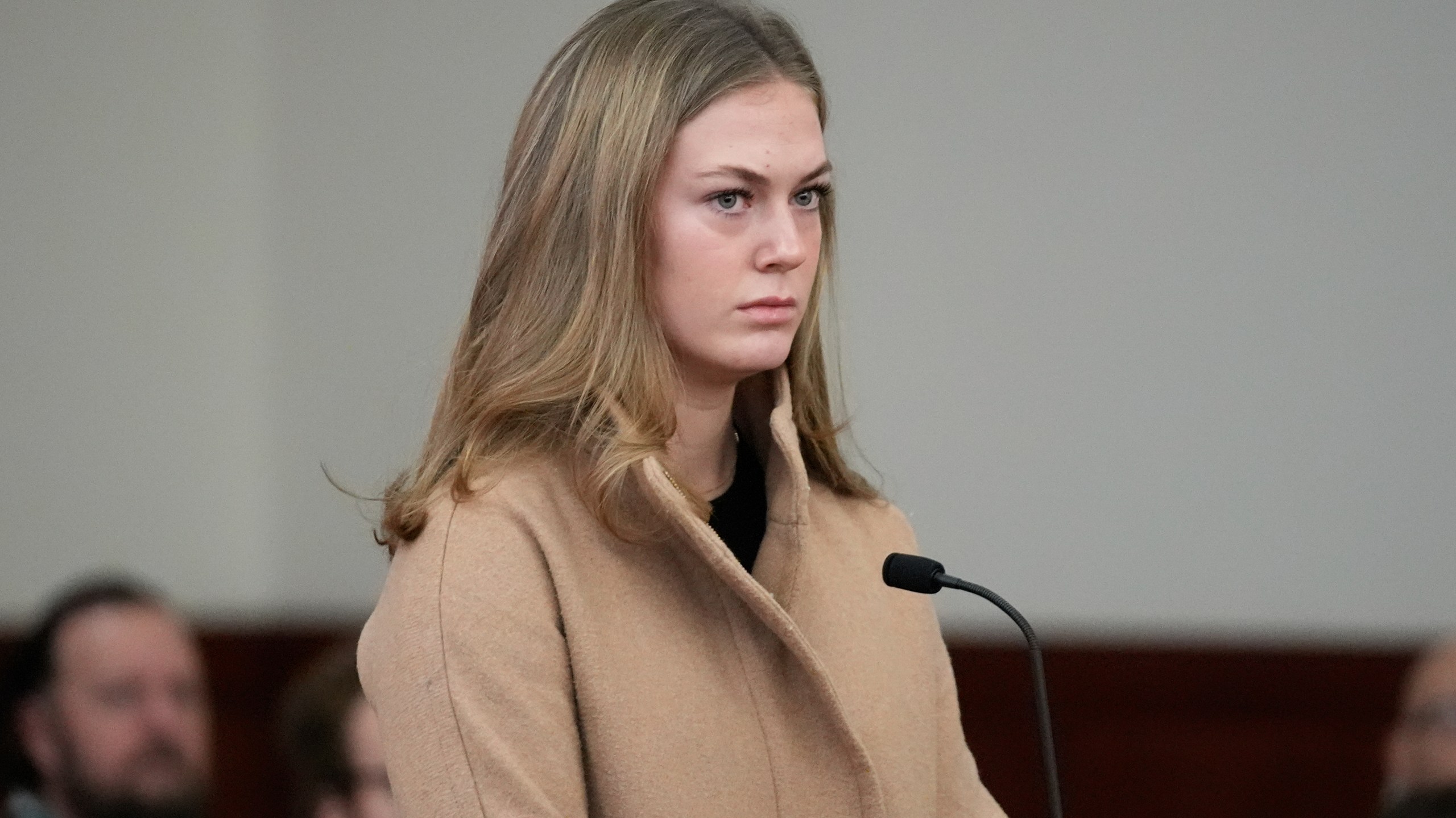 Isabella Trudeau appears at district court as she and four other Massachusetts college students made their first appearance on conspiracy and kidnapping charges in Worcester, Mass, Thursday, Jan. 16, 2025. (AP Photo/Robert F. Bukaty)