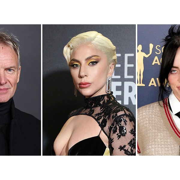 This combination of photos shows Sting, from left posing for photographers upon arrival for the premiere of the film 'Emancipation' in London, Friday, Dec. 2, 2022, Lady Gaga attending the Critics Choice Awards celebration at The Savoy Hotel on Sunday, March 13, 2022, in London, and Billie Eilish arriving at the 30th annual Screen Actors Guild Awards on Saturday, Feb. 24, 2024 in Los Angeles. (Photos by Vianney Le Caer/Jordan Strauss/Invision/AP)