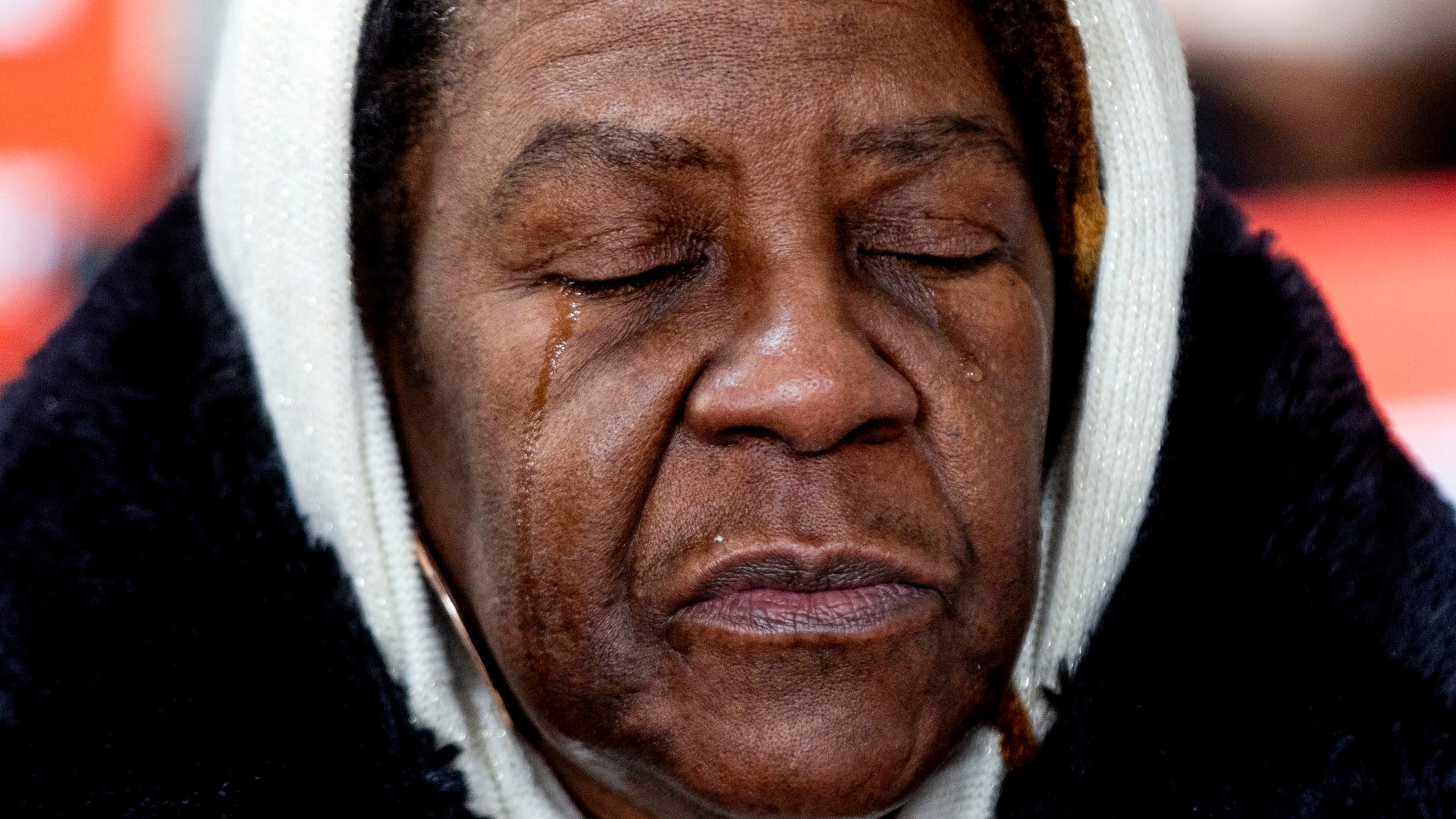 Carol Frazier, mother of Demetrius Frazier, pleads publicly Tuesday, Jan. 28, 2025, in Lansing, Mich., to Gov. Gretchen Whitmer to bring home her son Demetrius, a Detroit man convicted of rape and a separate murder of a 14-year-old in the early 1990s, who was serving a life sentence when he was charged with another murder in Alabama and is scheduled to be executed there Feb. 6. (Jake May/MLive.com/The Flint Journal via AP)