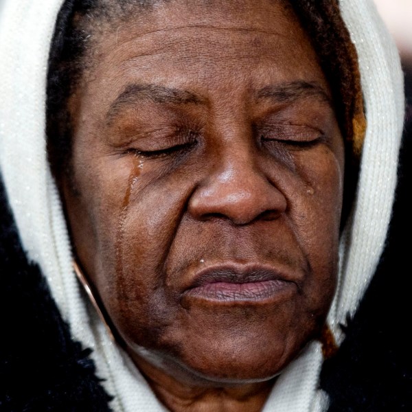 Carol Frazier, mother of Demetrius Frazier, pleads publicly Tuesday, Jan. 28, 2025, in Lansing, Mich., to Gov. Gretchen Whitmer to bring home her son Demetrius, a Detroit man convicted of rape and a separate murder of a 14-year-old in the early 1990s, who was serving a life sentence when he was charged with another murder in Alabama and is scheduled to be executed there Feb. 6. (Jake May/MLive.com/The Flint Journal via AP)