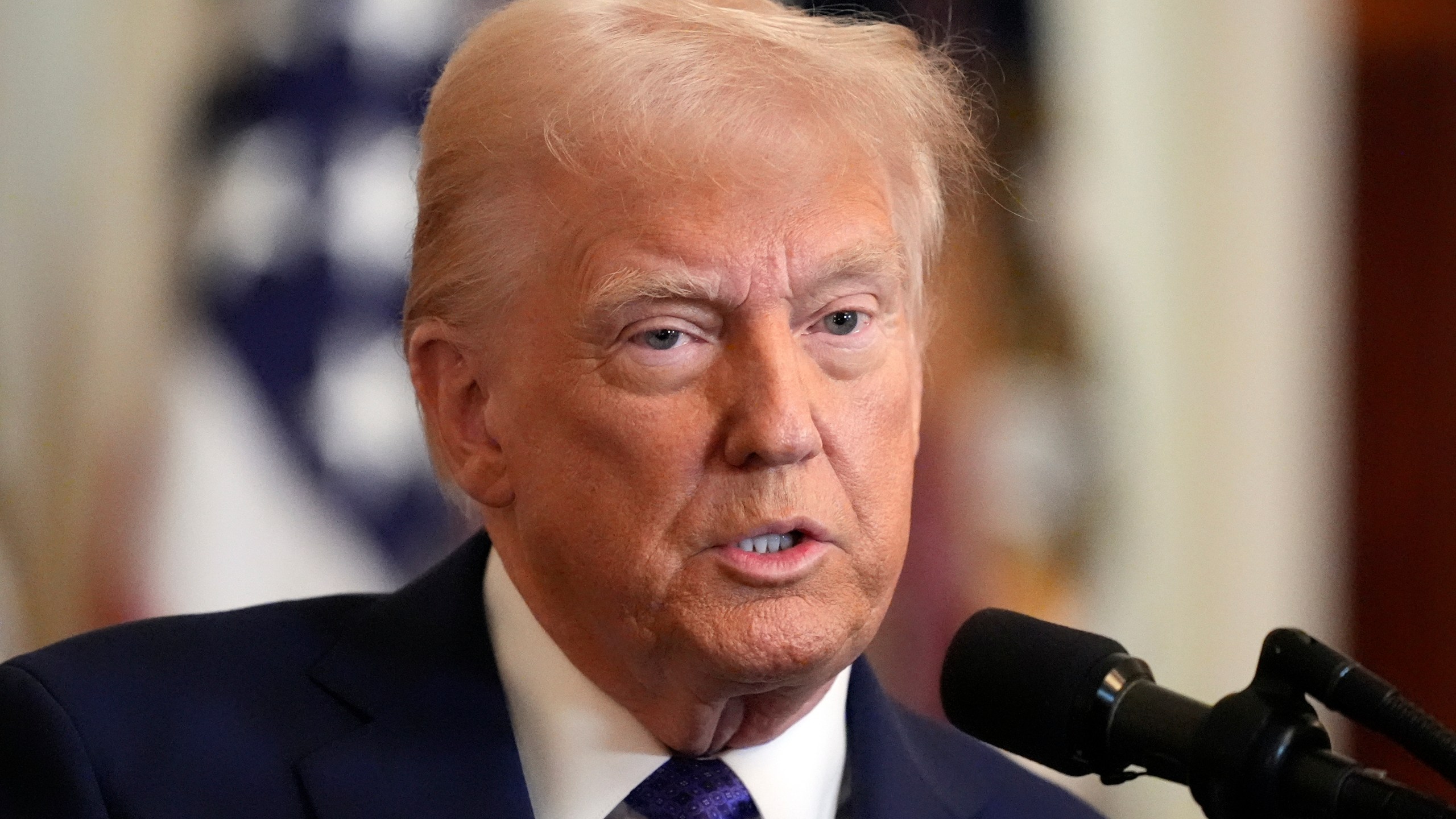 President Donald Trump speaks before signing the Laken Riley Act in the East Room of the White House, Wednesday, Jan. 29, 2025, in Washington. (AP Photo/Alex Brandon)