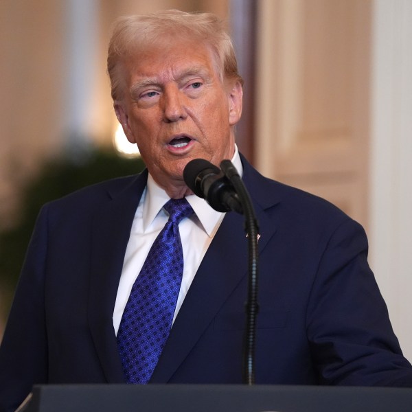 President Donald Trump speaks before signing the Laken Riley Act in the East Room of the White House, Wednesday, Jan. 29, 2025, in Washington. (AP Photo/Evan Vucci)