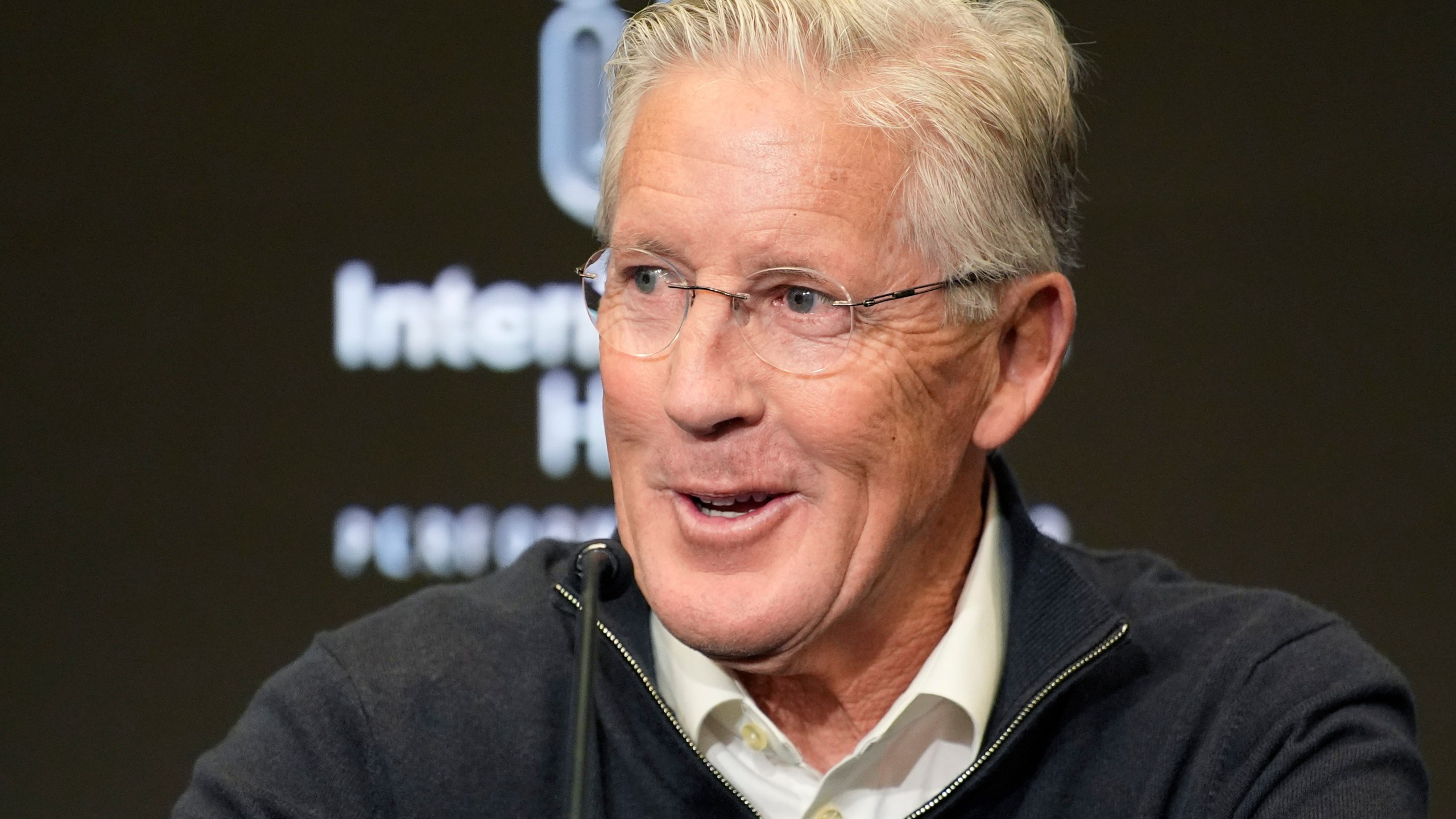 Las Vegas Raiders head coach Pete Carroll attends a news conference Monday, Jan. 27, 2025, in Henderson, Nev. (AP Photo/John Locher)