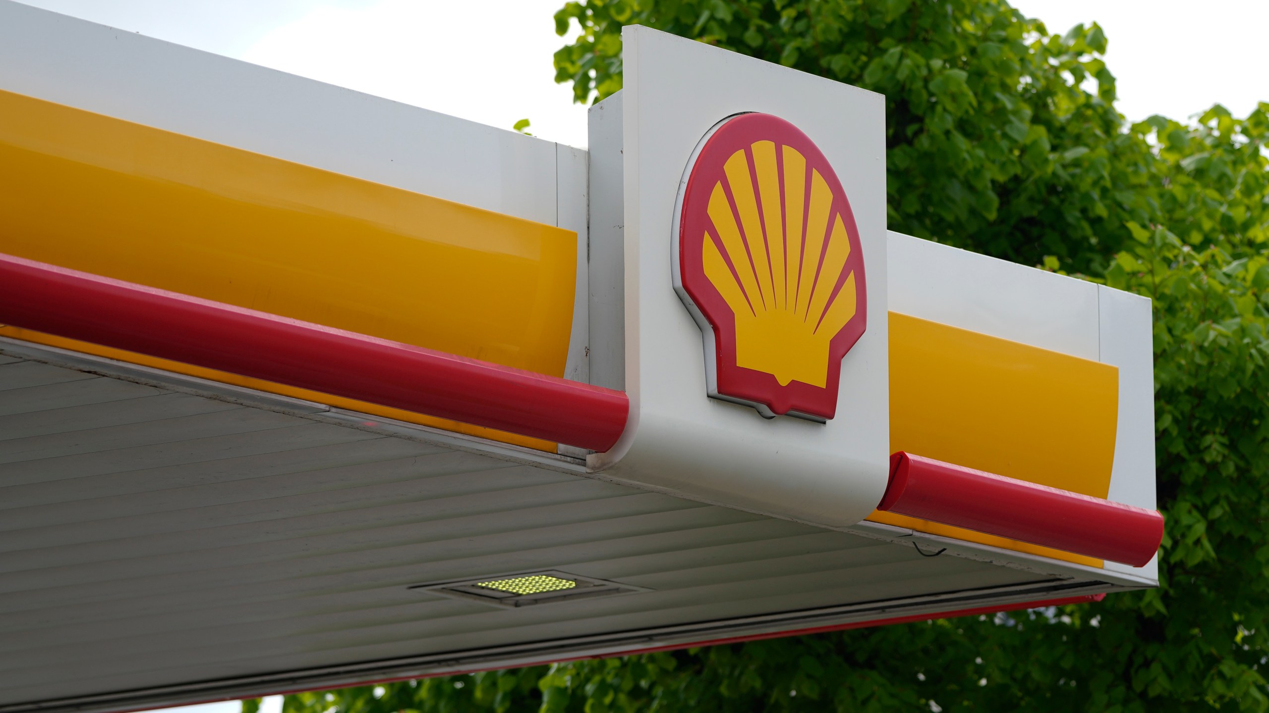 FILE - The Shell oil company logo is displayed at a fuel station in London, on May 5, 2022. (AP Photo/Alastair Grant, File)